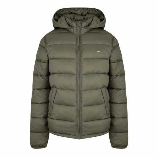 Jack Wills Kershaw Hooded Puffer Jacket Тъмно кафяво Мъжки грейки