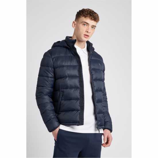 Jack Wills Kershaw Hooded Puffer Jacket Total Eclipse Мъжки грейки