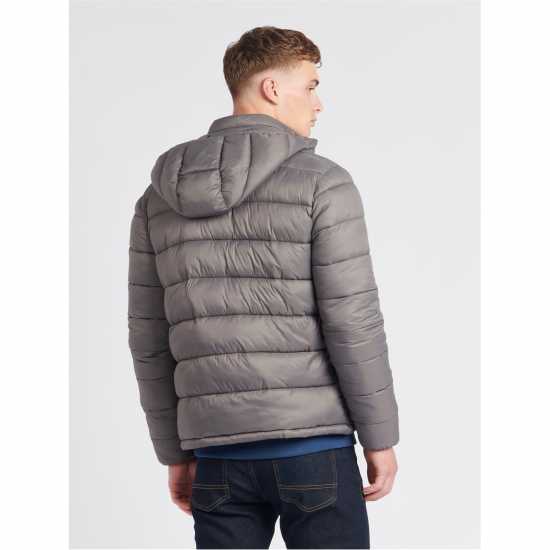 Jack Wills Kershaw Hooded Puffer Jacket Granite Gray Мъжки грейки