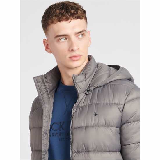 Jack Wills Kershaw Hooded Puffer Jacket Granite Gray Мъжки грейки