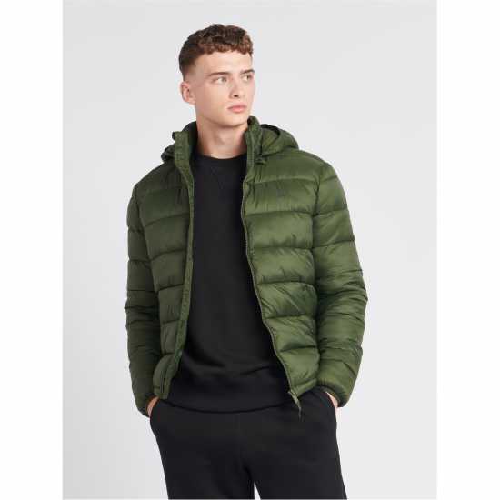 Jack Wills Kershaw Hooded Puffer Jacket Kombu Green Мъжки грейки