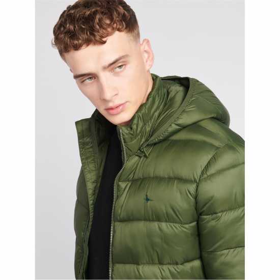 Jack Wills Kershaw Hooded Puffer Jacket Kombu Green Мъжки грейки