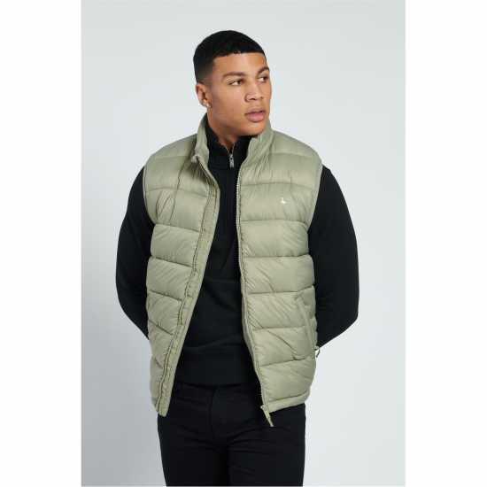 Jack Wills Kershaw Lightweight Puffer Gilet Laurel Oak Мъжки грейки