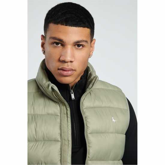 Jack Wills Kershaw Lightweight Puffer Gilet Laurel Oak Мъжки грейки