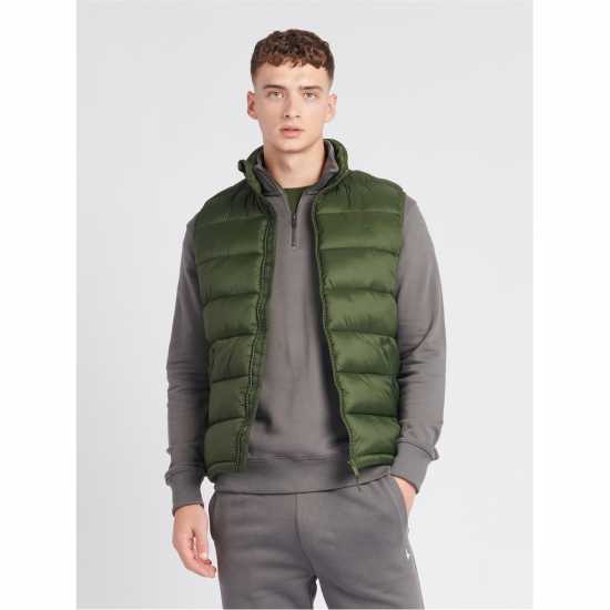 Jack Wills Kershaw Lightweight Puffer Gilet Kombu Green Мъжки грейки