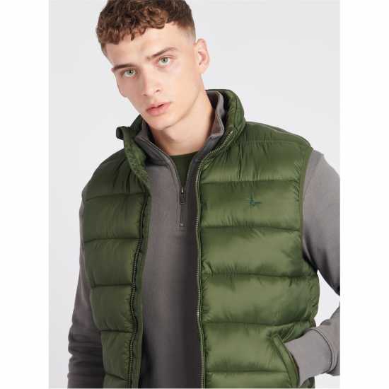 Jack Wills Kershaw Lightweight Puffer Gilet Kombu Green Мъжки грейки