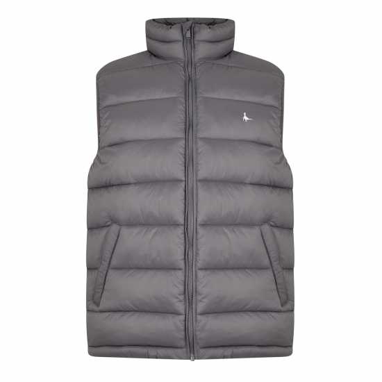 Jack Wills Kershaw Lightweight Puffer Gilet Гранит Мъжки непромокаеми якета