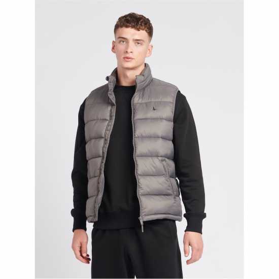 Jack Wills Kershaw Lightweight Puffer Gilet Granite Gray Мъжки грейки