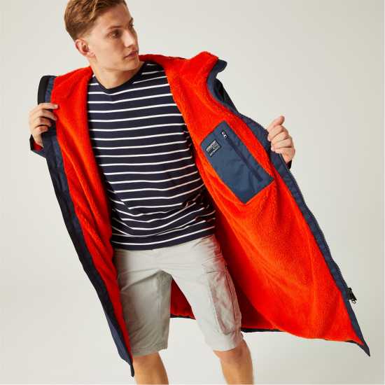 Regatta Waterproof Robe Adults Тъмно син/Оранжев Мъжки грейки