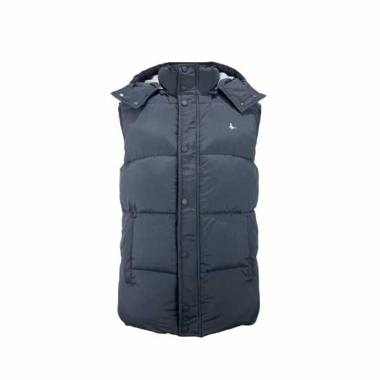 Jack Wills Firstone Puffer Gilet Черно Мъжки грейки