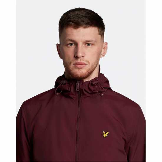 Lyle And Scott And Scott Zip Through Jacket Burgundy Z562 