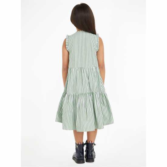 Tommy Hilfiger Striped Ruffle Sleeve Dress Juniors  Kids