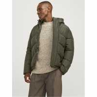 Jack And Jones World Puffer Jacket Олива Нощ Мъжки якета с пух