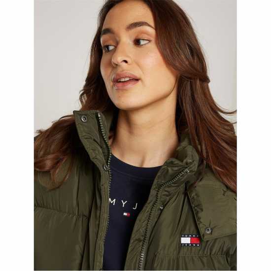 Tommy Jeans Alaska Long Puffer Jacket Умора Зелено Дамски якета и палта