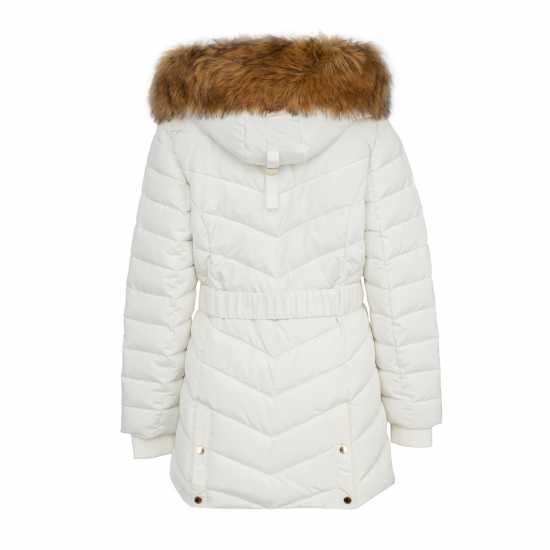 Firetrap Дамско Яке Belt Bubble Jacket Womens Крем Дамски грейки