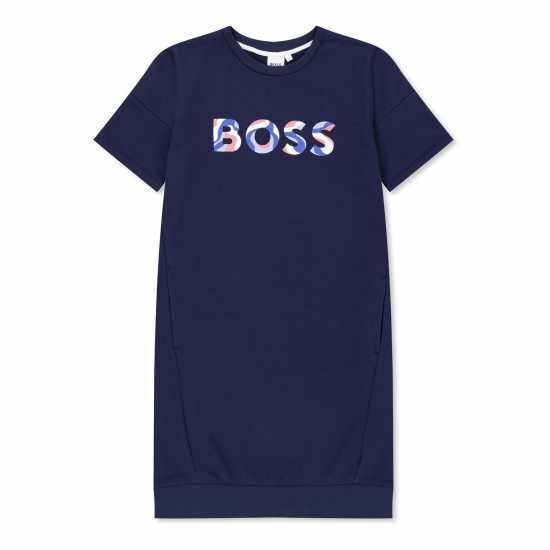 Hugo Boss Рокля-Риза Boss Girls Logo Shirt Dress  Kids