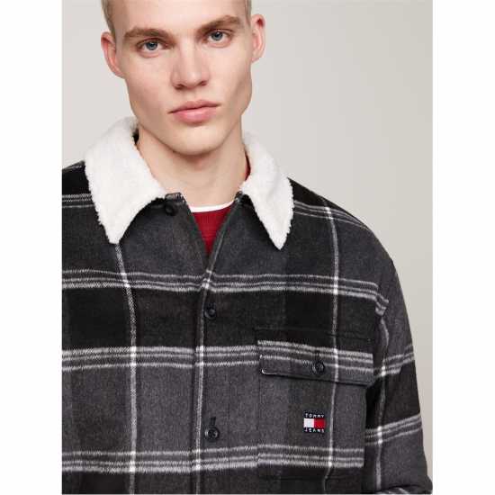 Tommy Jeans Check Sherpa Long-Sleeved Overshirt  