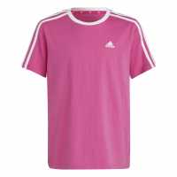 Тениска Момичета Adidas 3 Stripe T Shirt Junior Girls Ink/White Детски тениски и фланелки