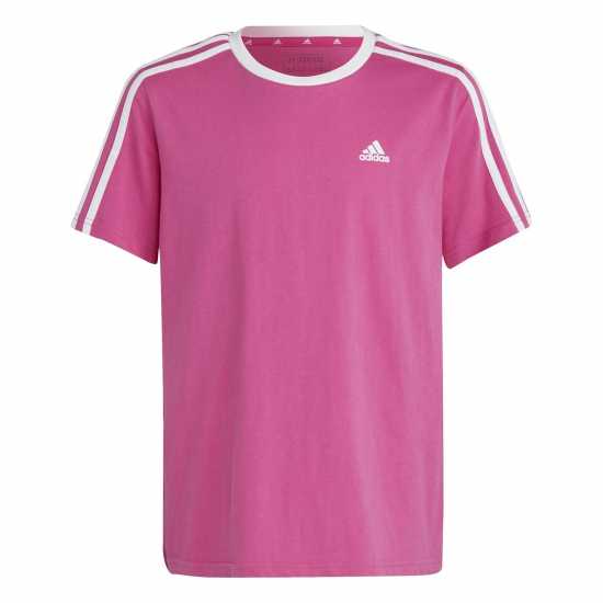 Тениска Момичета Adidas 3 Stripe T Shirt Junior Girls Ink/White Детски тениски и фланелки