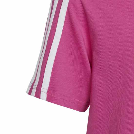 Тениска Момичета Adidas 3 Stripe T Shirt Junior Girls Ink/White Детски тениски и фланелки