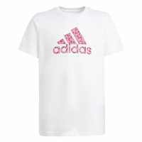 Adidas Girls Essentials Linear T-Shirt Бяло/Розово Детски тениски и фланелки