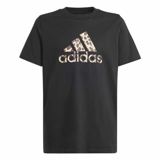 Adidas Girls Essentials Linear T-Shirt Черно Животно Детски тениски и фланелки