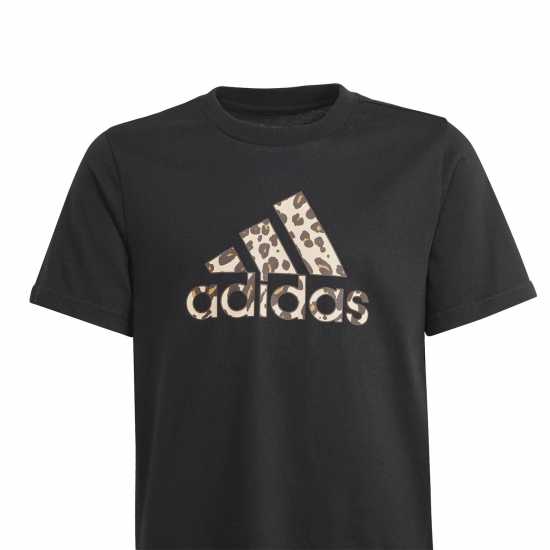 Adidas Girls Essentials Linear T-Shirt Черно Животно Детски тениски и фланелки