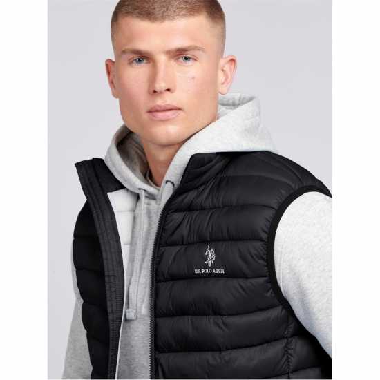 Us Polo Assn Bound Quilted Gilet Sn00 Черно/Бяло Мъжки грейки