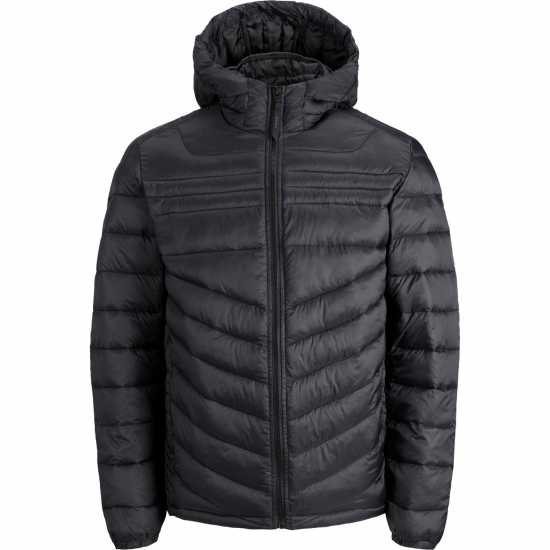 Jack And Jones Мъжко Яке Hero Hooded Puffer Jacket Mens Plus Size Черно Мъжки грейки