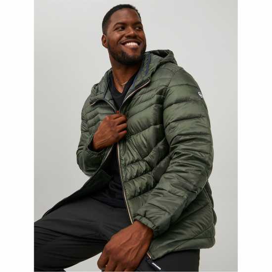 Jack And Jones Мъжко Яке Hero Hooded Puffer Jacket Mens Plus Size Розин Мъжки грейки