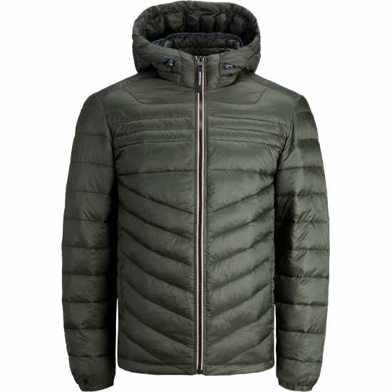 Jack And Jones Мъжко Яке Hero Hooded Puffer Jacket Mens Plus Size Розин Мъжки грейки