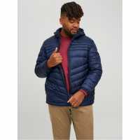 Jack And Jones Мъжко Яке Hero Hooded Puffer Jacket Mens Plus Size Нави блейзър Мъжки грейки