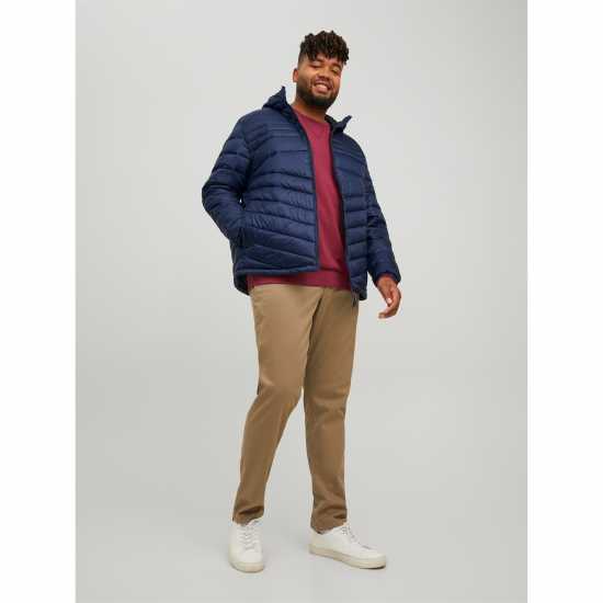 Jack And Jones Мъжко Яке Hero Hooded Puffer Jacket Mens Plus Size Нави блейзър Мъжки грейки