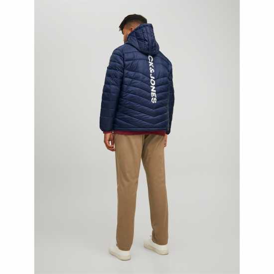 Jack And Jones Мъжко Яке Hero Hooded Puffer Jacket Mens Plus Size Нави блейзър Мъжки грейки