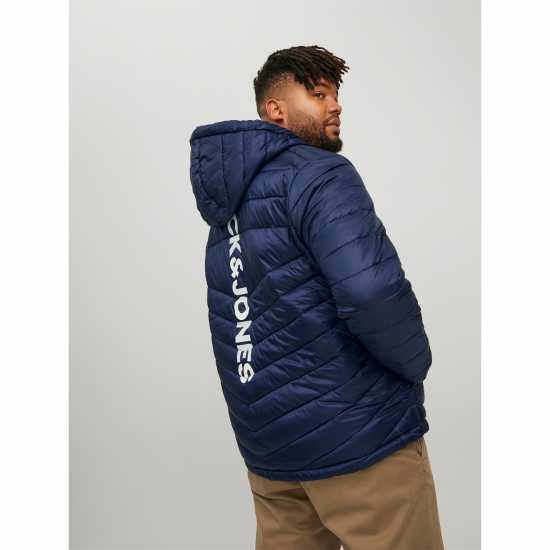 Jack And Jones Мъжко Яке Hero Hooded Puffer Jacket Mens Plus Size Нави блейзър Мъжки грейки