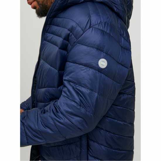 Jack And Jones Мъжко Яке Hero Hooded Puffer Jacket Mens Plus Size Нави блейзър Мъжки грейки