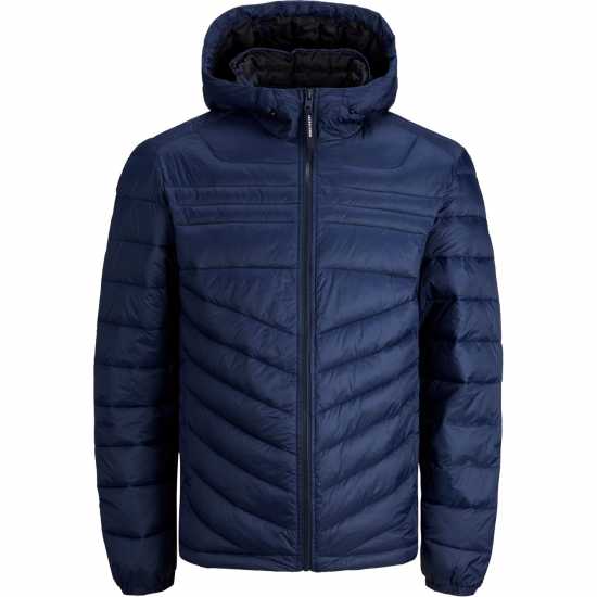 Jack And Jones Мъжко Яке Hero Hooded Puffer Jacket Mens Plus Size Нави блейзър Мъжки грейки