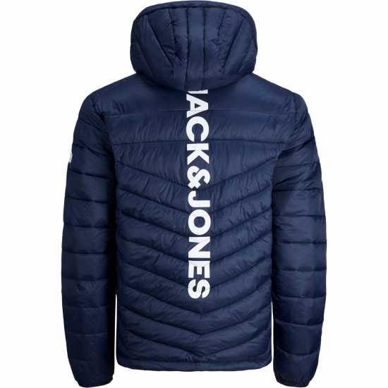 Jack And Jones Мъжко Яке Hero Hooded Puffer Jacket Mens Plus Size Нави блейзър Мъжки грейки