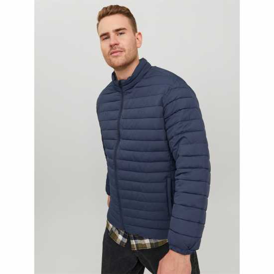 Jack And Jones Мъжко Яке Puffer Jacket Mens Plus Size Нави блейзър Мъжки грейки