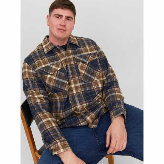 Jack And Jones Мъжка Риза Eddie Overshirt Mens Plus Size Водолаз Мъжки грейки