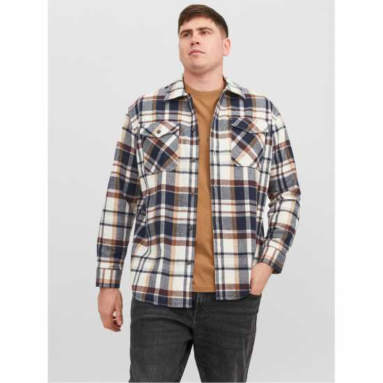 Jack And Jones Мъжка Риза Eddie Overshirt Mens Plus Size Облачен Танцьор Мъжки грейки