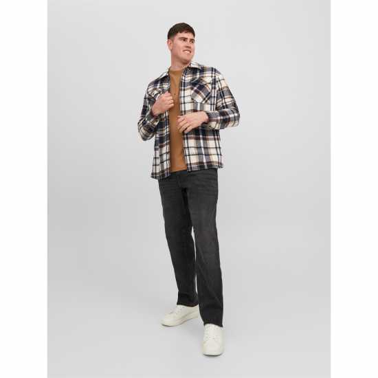 Jack And Jones Мъжка Риза Eddie Overshirt Mens Plus Size Облачен Танцьор Мъжки грейки