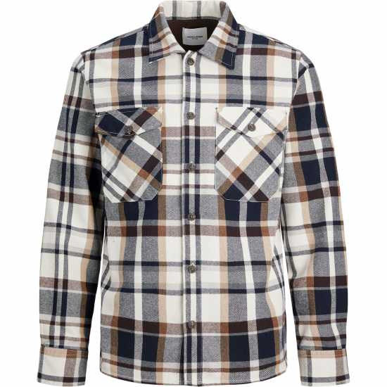 Jack And Jones Мъжка Риза Eddie Overshirt Mens Plus Size Облачен Танцьор Мъжки грейки