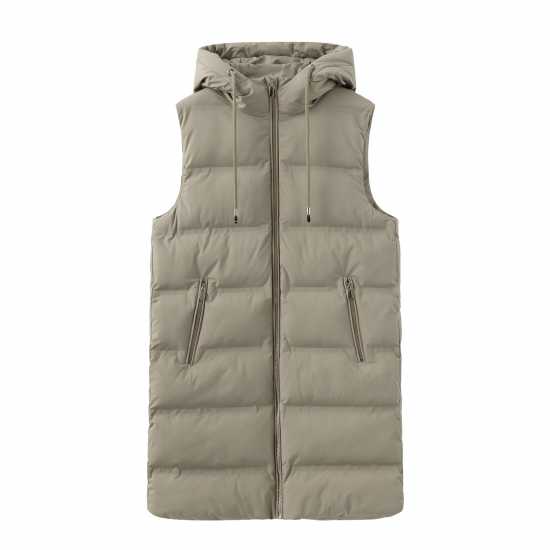 Firetrap Long Quilted Gilet Хаки Дамски якета и палта