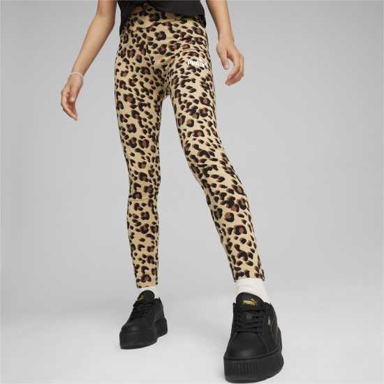 Puma Animal Aop Leggings G Кафяво Детски клинове