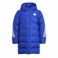 Adidas Ватирано Яке Future Icons Long Padded Jacket Kids Полу прозрачен син Детски якета и палта