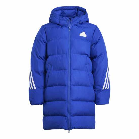 Adidas Ватирано Яке Future Icons Long Padded Jacket Kids Полу прозрачен син Детски якета и палта