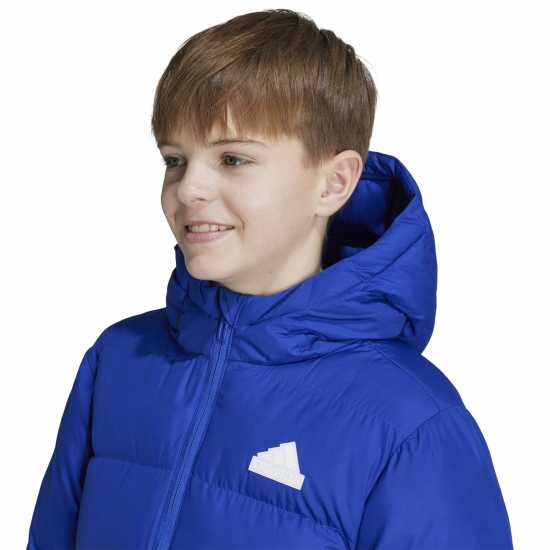 Adidas Ватирано Яке Future Icons Long Padded Jacket Kids Полу прозрачен син Детски якета и палта