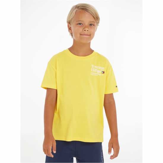 Tommy Hilfiger Timeless T-Shirt Junior Boys Звезда Фрукт Жълт Kids