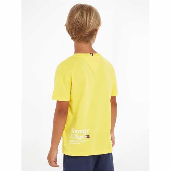 Tommy Hilfiger Timeless T-Shirt Junior Boys Звезда Фрукт Жълт Kids